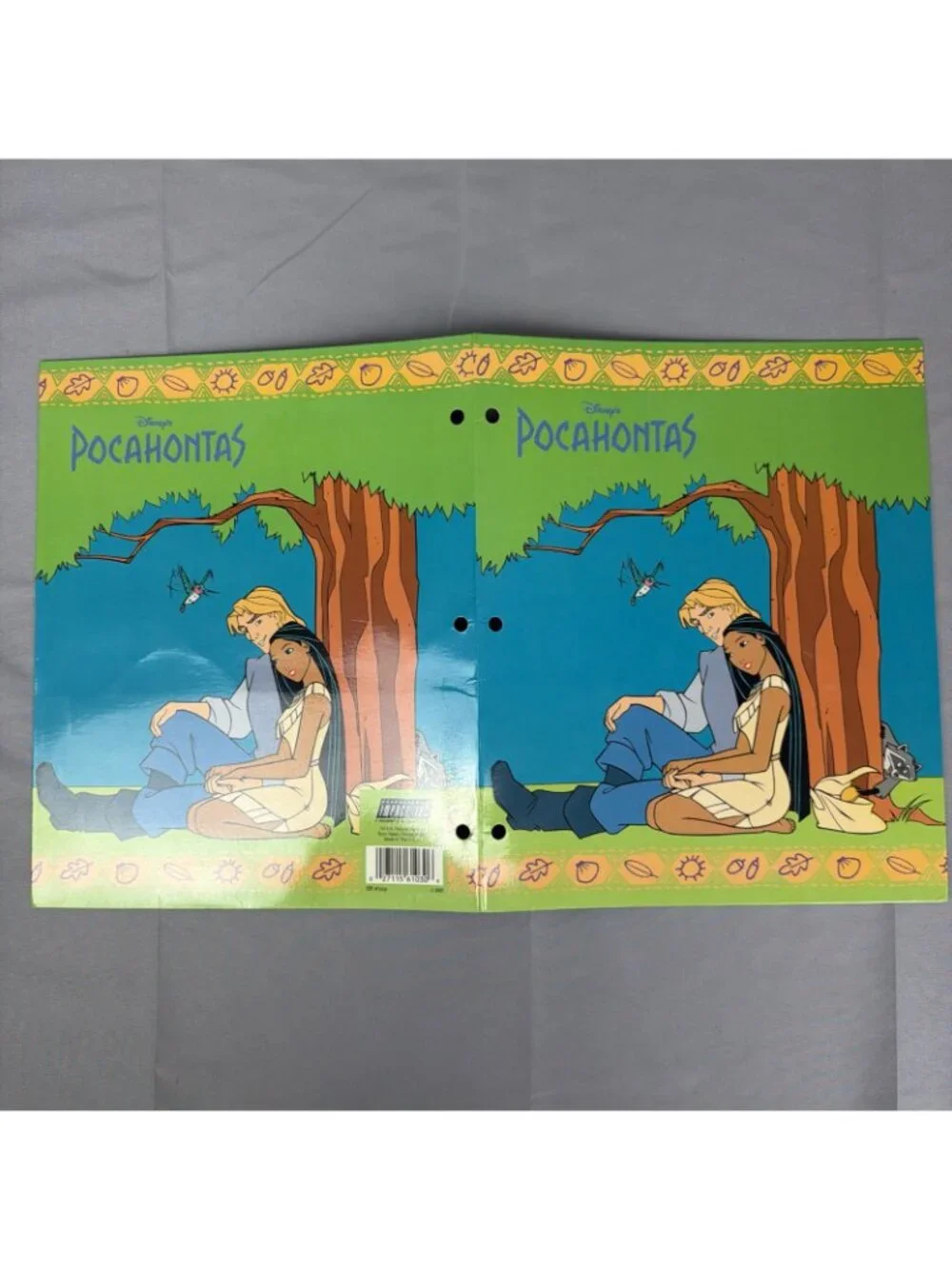 Lot 3 Vintage 90s Toy Story Pocahontas 3 Hole Binder Pocket Folder Disney NOS